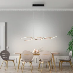 Paul Neuhaus Polina lámpara colgante LED, dorada, metal, atenuable