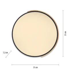 Paul Neuhaus Q-BILA plafón LED, negro/roble