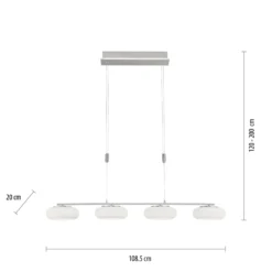 Paul Neuhaus Q-ETIENNE colgante LED, 4 luces