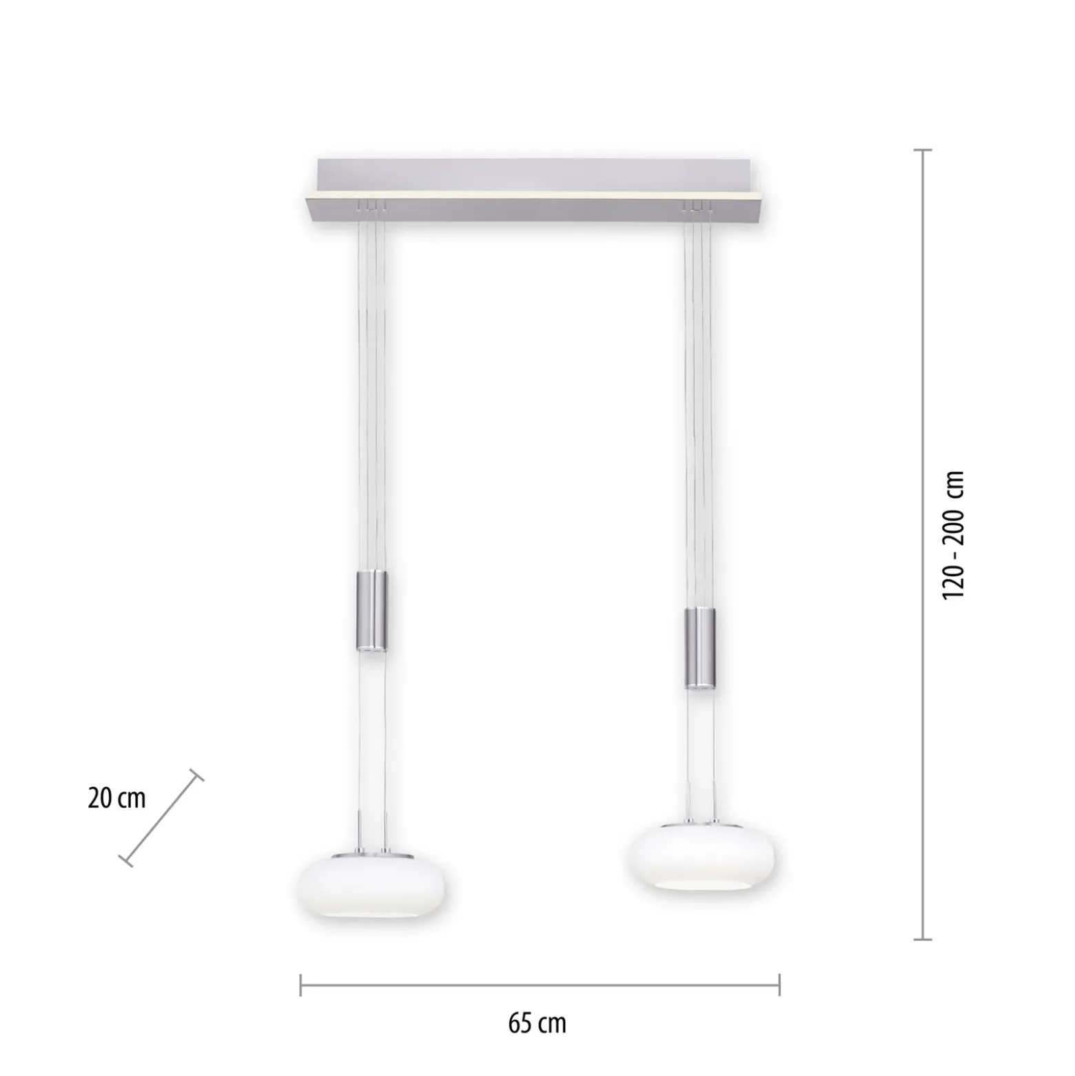 Paul Neuhaus Q-ETIENNE colgante LED, 2 luces