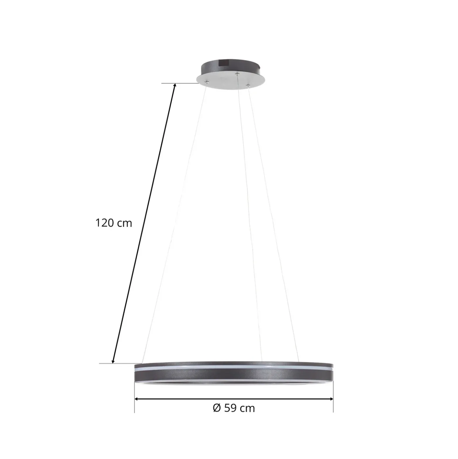Paul Neuhaus Q-VITO colgante LED 59cm antracita