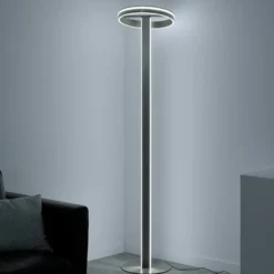 Paul Neuhaus Q-Vito lámpara pie LED, recta, anillo