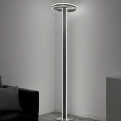 Paul Neuhaus Q-Vito lámpara pie LED, recta, anillo