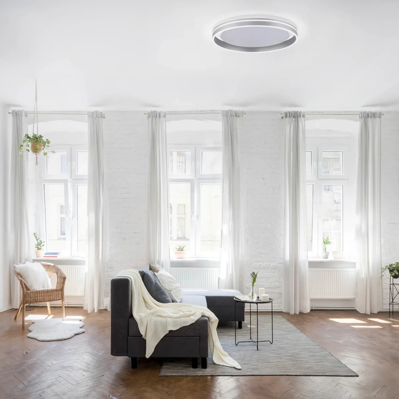 Paul Neuhaus Q-VITO plafón LED 59cm acero
