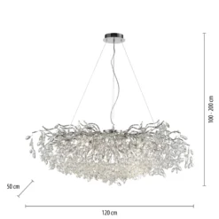 Paul Neuhaus Ricicle lámpara de araña, cromo, longitud 120 cm