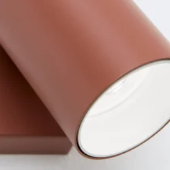 Penn downlight de techo, rojo coral, longitud 35 cm, acero/aluminio