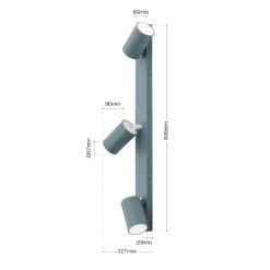 Penn downlight de techo, verde claro, longitud 60 cm, acero/aluminio