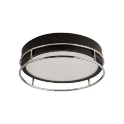 Phoenix plafón, Ø 30 cm, negro / cromo, IP44