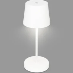 Piha Lámpara de mesa LED con batería recargable, blanca