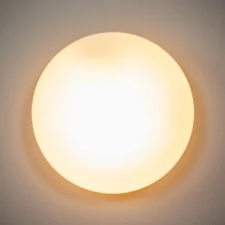Plafón Alba de cristal opalino, Ø 25 cm