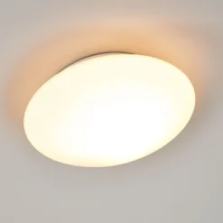 Plafón Alba de cristal opalino, Ø 25 cm
