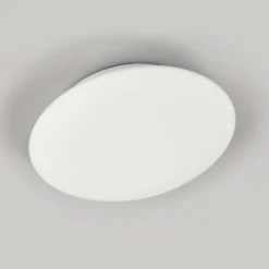 Plafón Alba de cristal opalino, Ø 25 cm