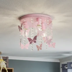 Plafón Angelica en rosa con mariposas
