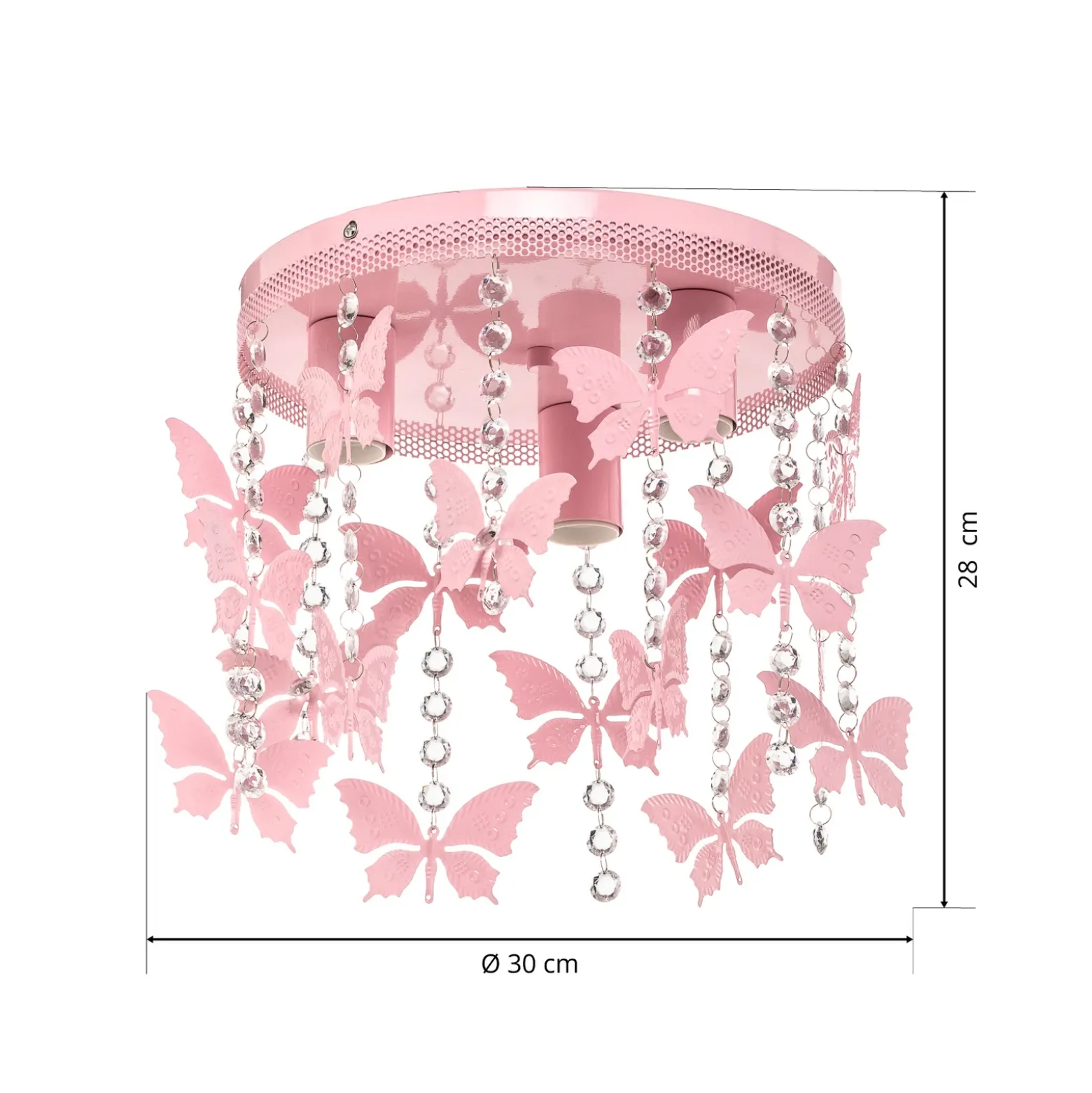 Plafón Angelica en rosa con mariposas