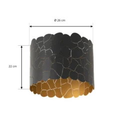 Plafón Aralena de Lindby, negro/oro, metal, Ø 26 cm