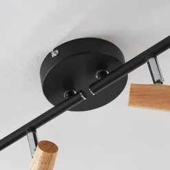 Plafón Arina de Lindby, 68 cm, negro, 4 luces, E14
