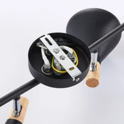 Plafón Arina de Lindby, 68 cm, negro, 4 luces, E14