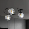 Plafón Ascella, negro/grafito, 74 cm, 3 luces