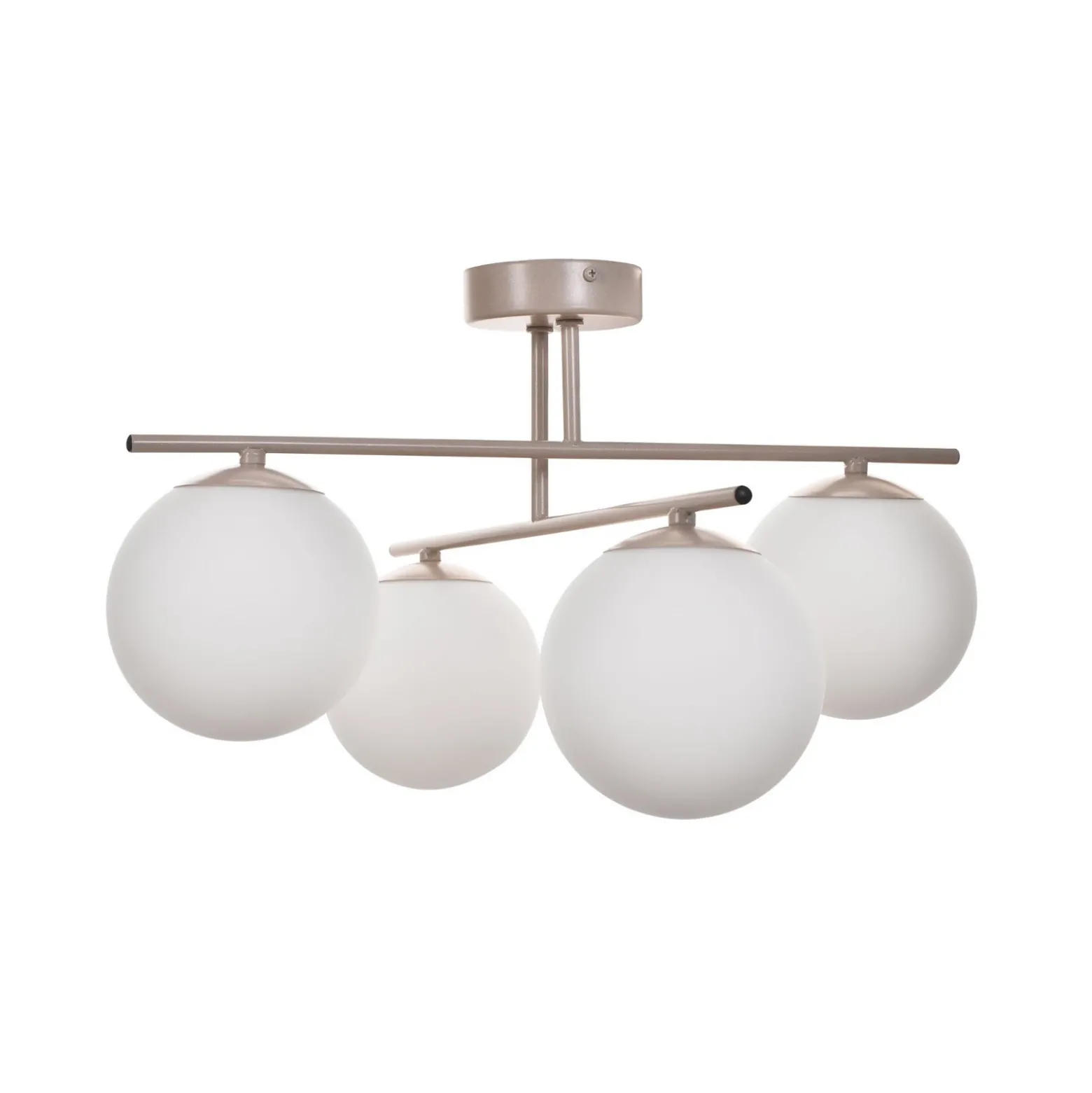 Plafón Aurora, beige, Ø 50 cm, 4 luces, cristal, E14
