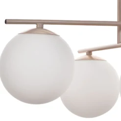 Plafón Aurora, beige, Ø 50 cm, 4 luces, cristal, E14