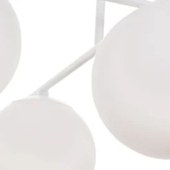 Plafón Aurora, blanco, Ø 50 cm, 4 luces, cristal, E14