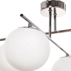 Plafón Aurora, cromo, Ø 50 cm, 4 luces, cristal, E14