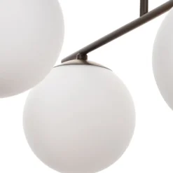 Plafón Aurora, marrón, Ø 50 cm, 4 luces, cristal, E14