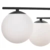 Plafón Aurora, negro, Ø 50 cm, 4 luces, cristal, E14