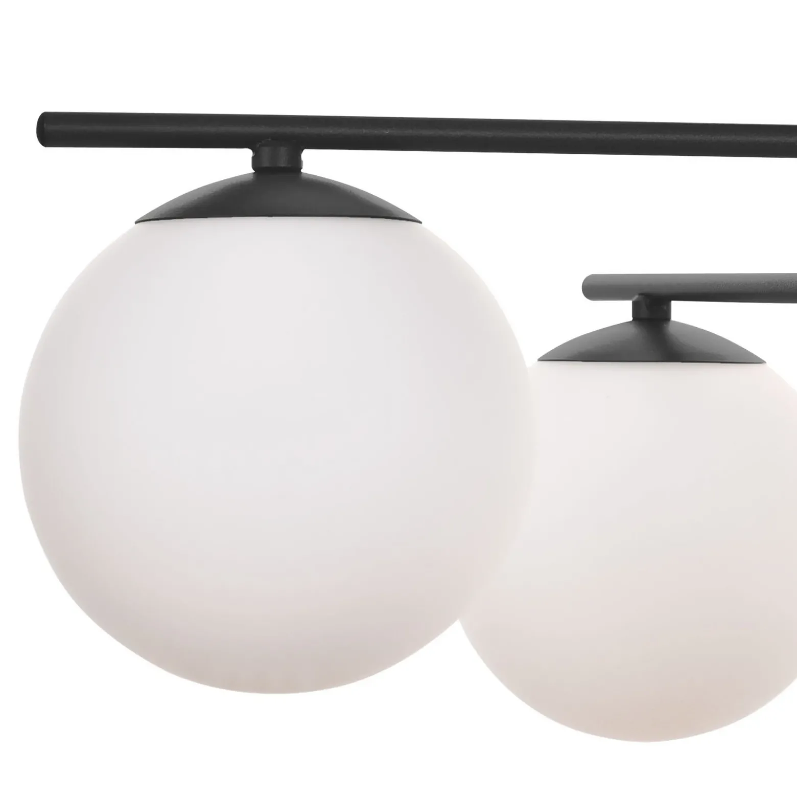 Plafón Aurora, negro, Ø 50 cm, 4 luces, cristal, E14