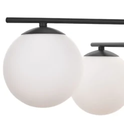 Plafón Aurora, negro, Ø 50 cm, 4 luces, cristal, E14