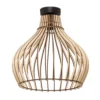 Plafón Barrel con pantalla de madera
