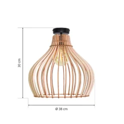 Plafón Barrel con pantalla de madera