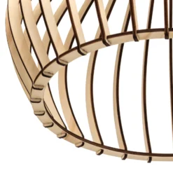 Plafón Barrel con pantalla de madera