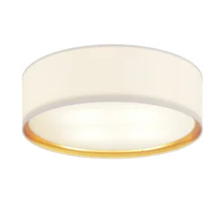 Plafón Bilbao, blanco/oro, Ø 60 cm