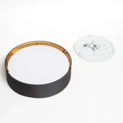 Plafón Bilbao, negro/oro, Ø 60 cm