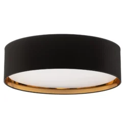 Plafón Bilbao, negro/oro, Ø 60 cm