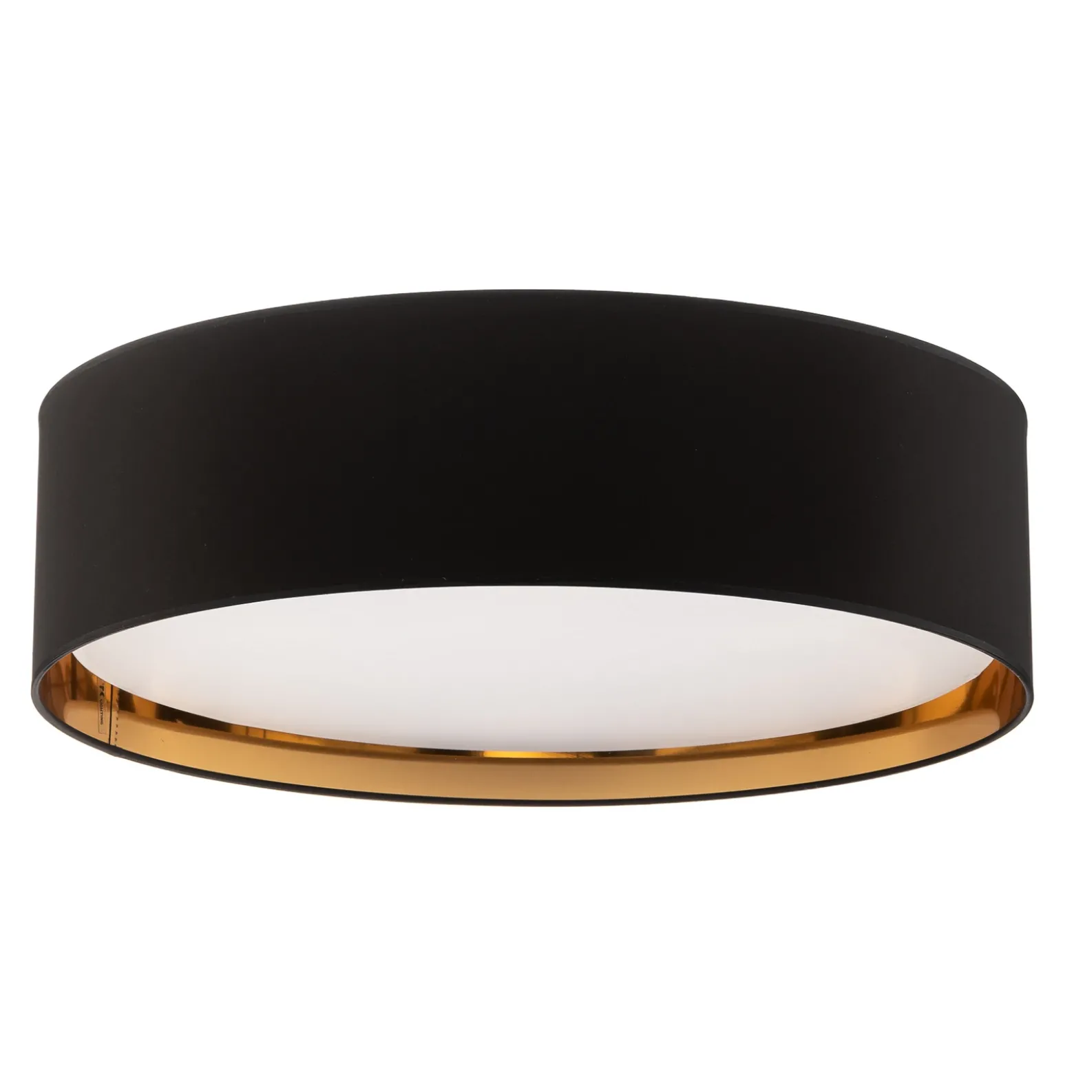 Plafón Bilbao, negro/oro, Ø 60 cm
