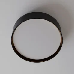 Plafón Bilbao, negro/oro, Ø 60 cm