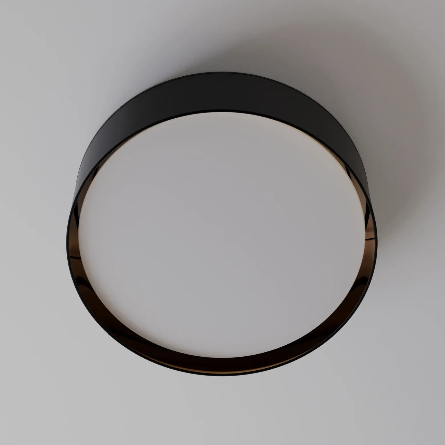 Plafón Bilbao, negro/oro, Ø 60 cm