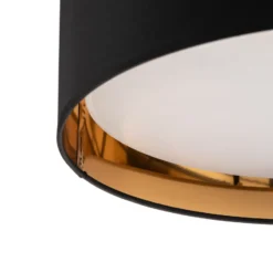 Plafón Bilbao, negro/oro, Ø 45 cm