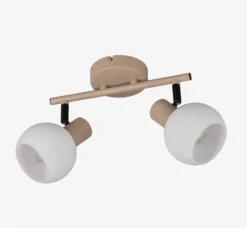 Plafón Boba, 2 luces, beige, E14, metal