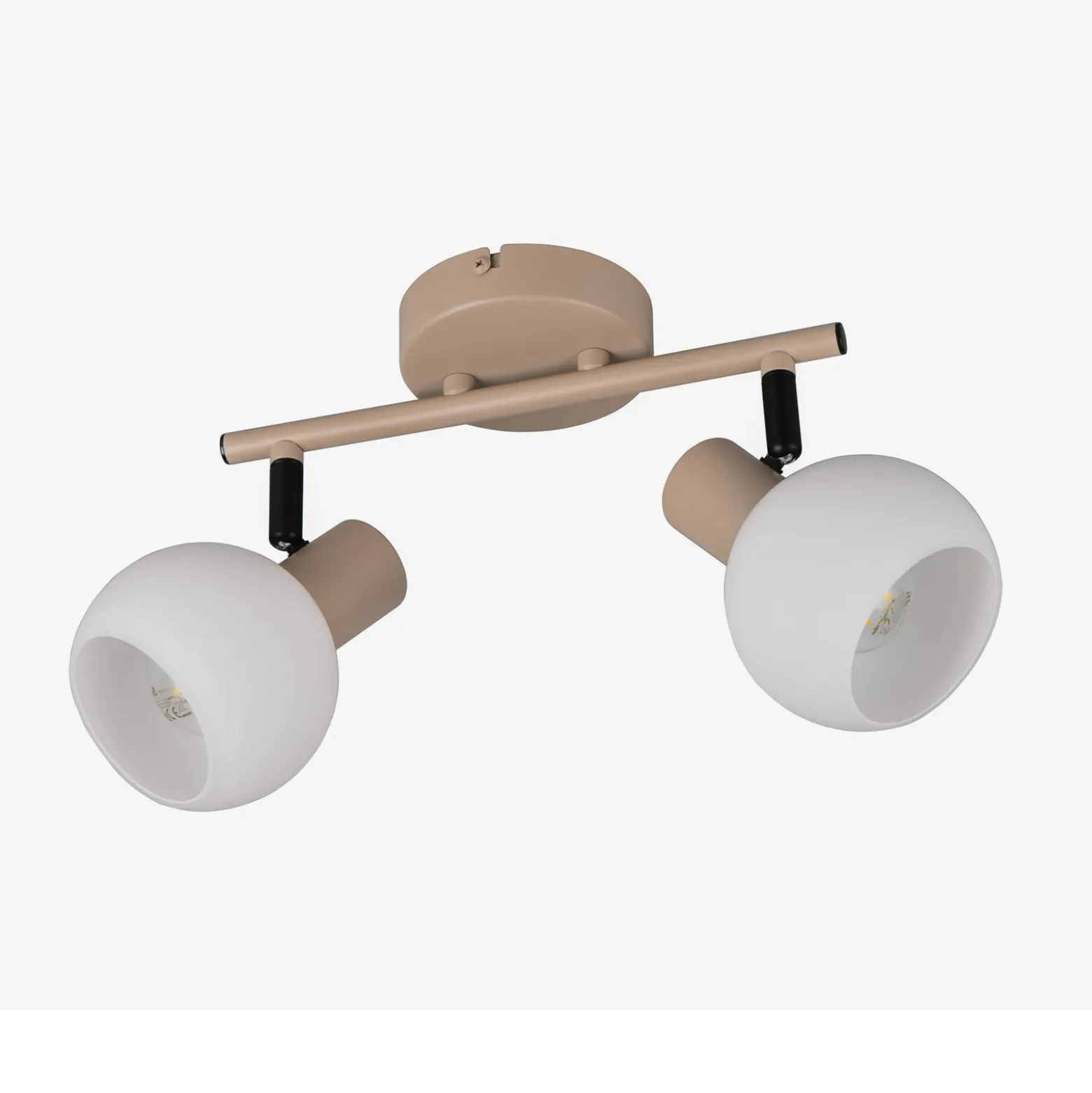 Plafón Boba, 2 luces, beige, E14, metal