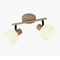 Plafón Boba, 2 luces, beige, E14, metal