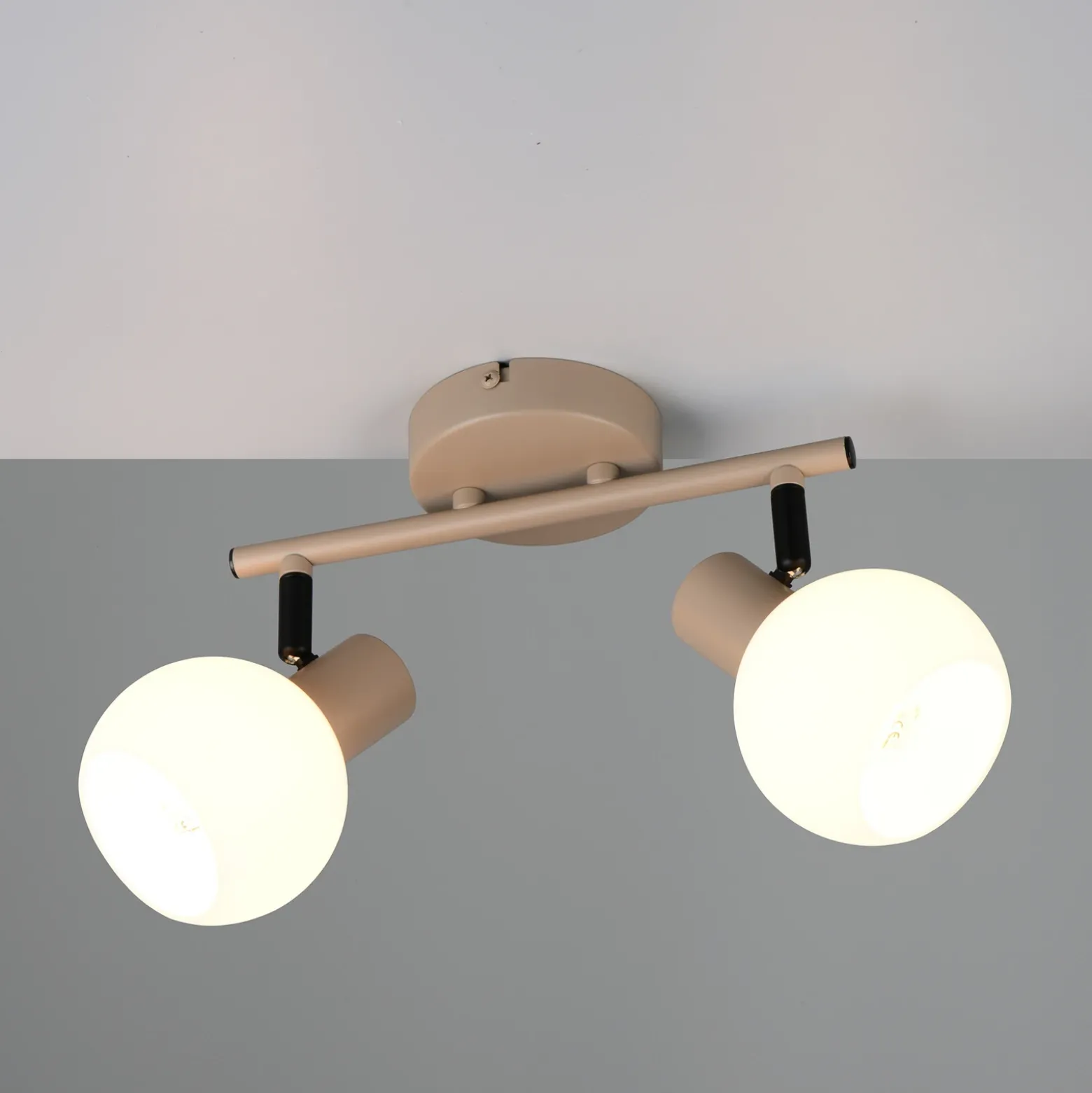 Plafón Boba, 2 luces, beige, E14, metal