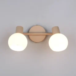 Plafón Boba, 2 luces, beige, E14, metal