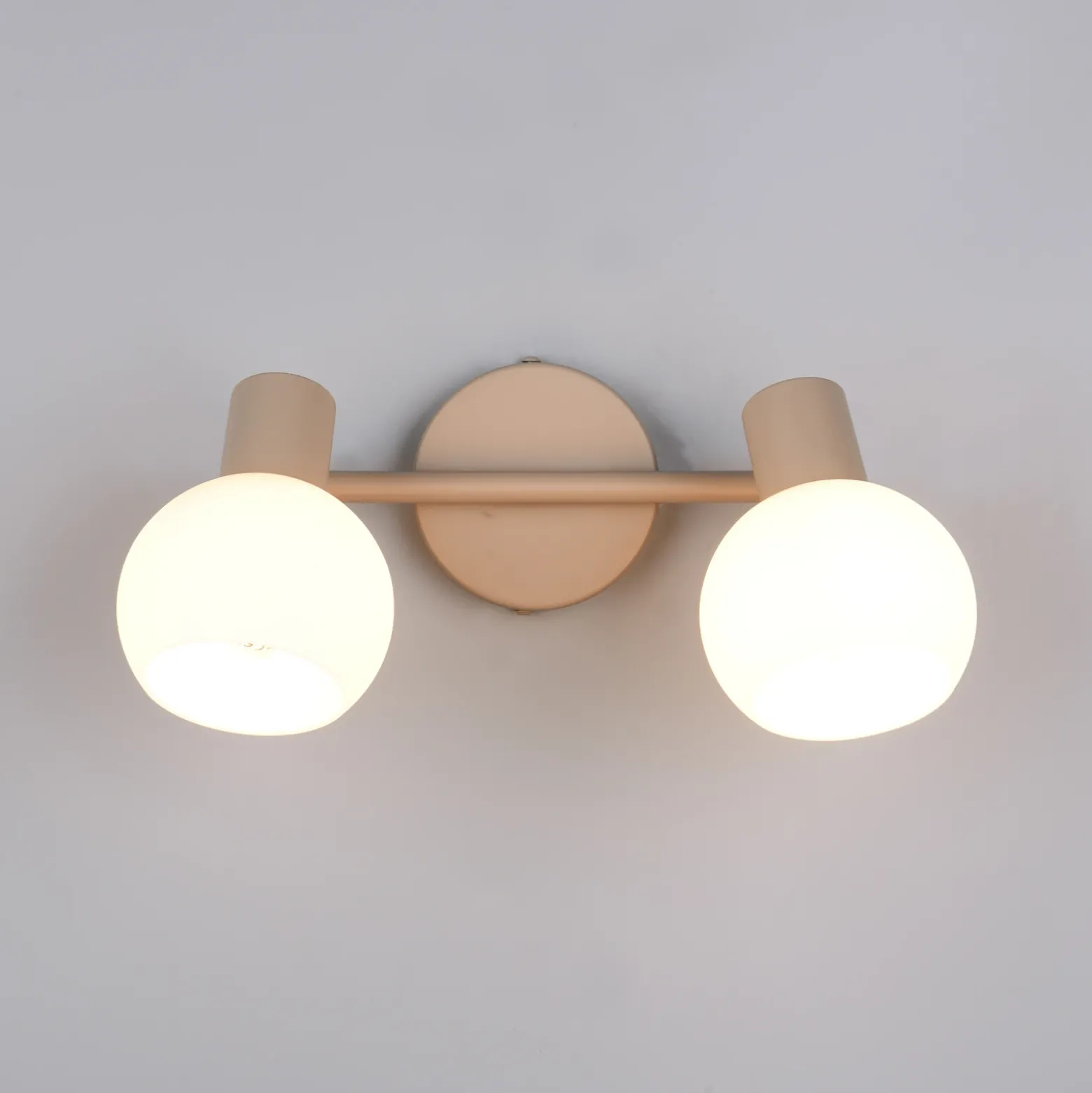 Plafón Boba, 2 luces, beige, E14, metal