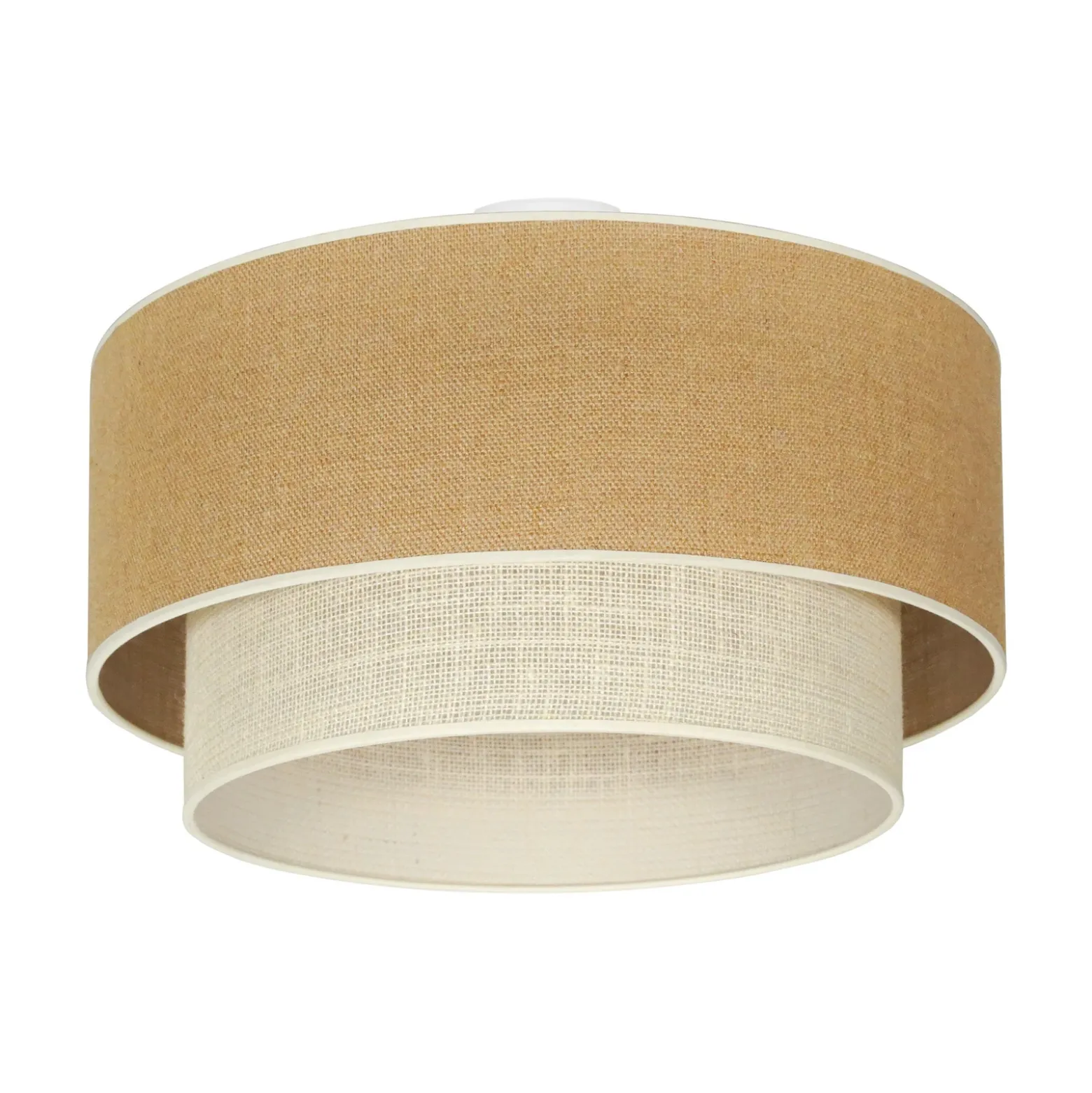 Plafón Boho, marrón/beige, Ø 60 cm, de tela