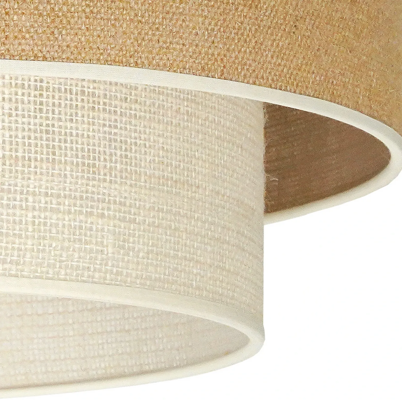 Plafón Boho, marrón/beige, Ø 45 cm, de tela