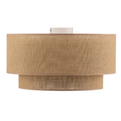 Plafón Boho, marrón, Ø 45 cm, de tela