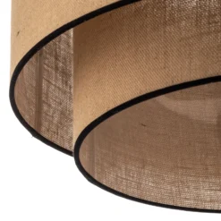 Plafón Boho, marrón/negro, Ø 60 cm, de tela